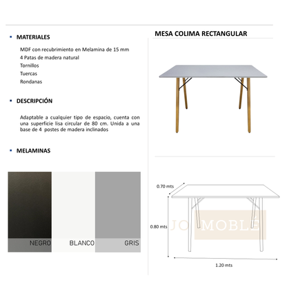 Mesa Colima Rectangular