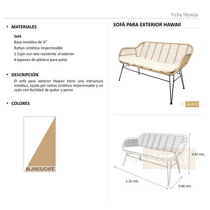 Sofá para exterior Hawaii